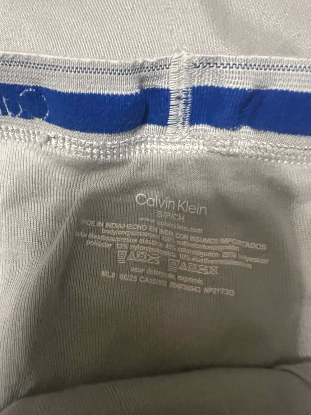 Calvin Klein Classic Gray Brief with Blue Logo Waistband - Picture 2 of 4